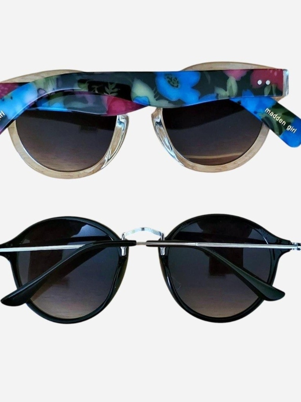 Madden Girl Clear & Floral Sunglasses & Black & Silver Sunglasses, Sunnies - Picture 2 of 8
